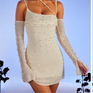 Oh Polly SOHO Embellished Asymmetric Corset Mini Dress